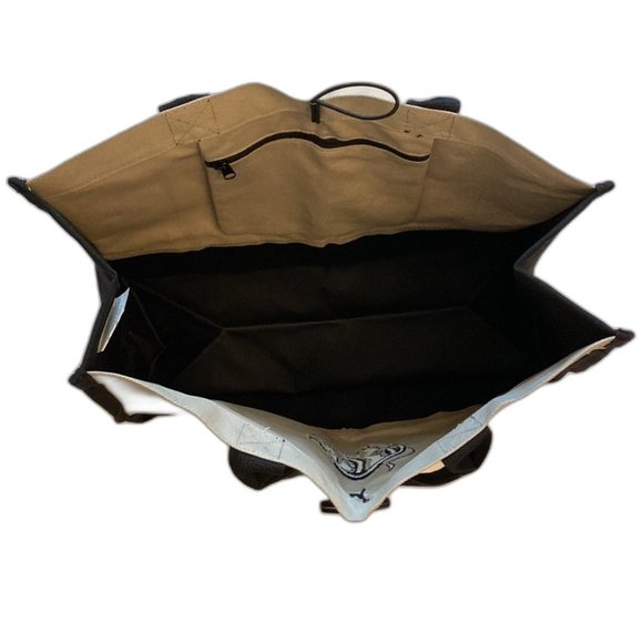 Aricsen Embroidery Reusable Canvas Tote Bag Taurus Black / Brown NWOT - Picture 3 of 6